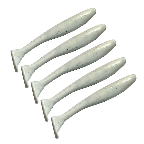 White Shad Paddle Tail 3in